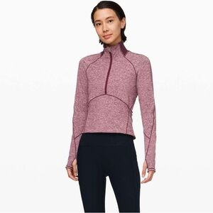 Lululemon Always Alert Maroon Quarter Zip Jacket size 4